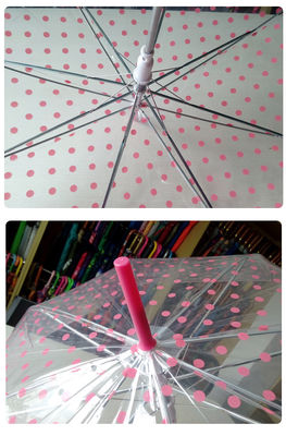 J Handle Pink Dot POE Transparent Rain Umbrella For Children