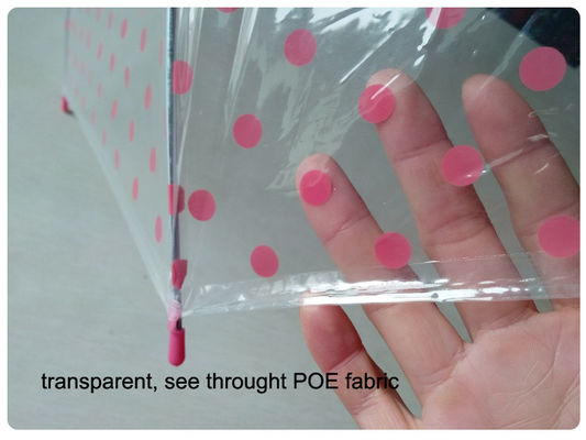 J Handle Pink Dot POE Transparent Rain Umbrella For Children