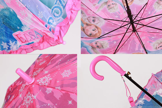 Cute Princess Printing J Handle Disney Umbrella For Kids