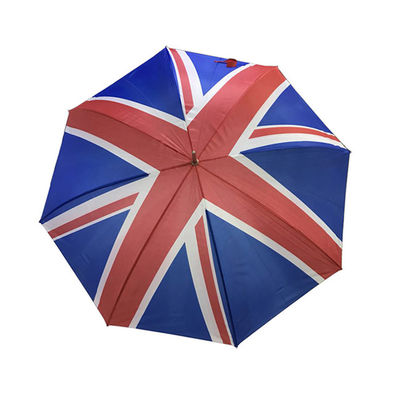 UK Flag Printed Polyester Fabric Promotional Golf Umbrellas