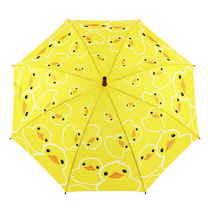 Kids Cute Yellow Duck J Handle Compact Golf Umbrella