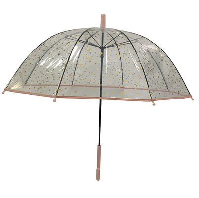 Promotional Clear POE dome transparent automatic Umbrella for wholesale