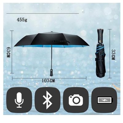 Automatic Open close Pongee 3 Fold Umbrella Dia38&quot; with USB Music Player
