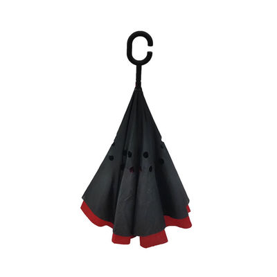 Double Layer Reversed Unbreakable Storm Umbrella With C Hook Handle