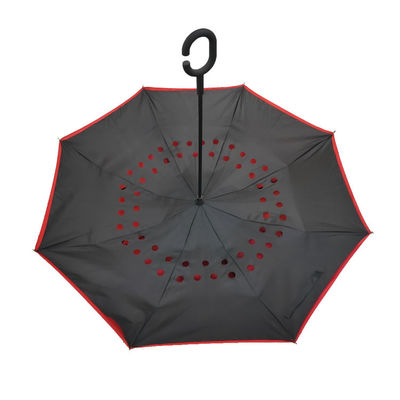 Double Layer Reversed Unbreakable Storm Umbrella With C Hook Handle