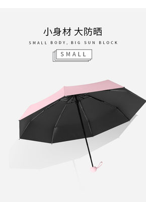 Small Capsule 96cm Diameter 5 Folding Umbrella 8 Panels Anti UV Ultra Light