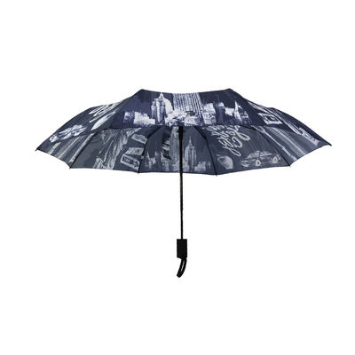 Auto Open Close Unbreakable Metal Ribs Storm Umbrella Silk Screen Printing
