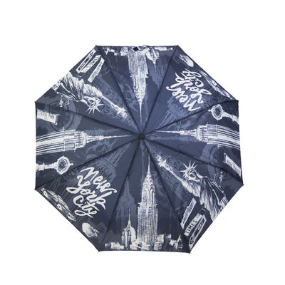 Auto Open Close Unbreakable Metal Ribs Storm Umbrella Silk Screen Printing