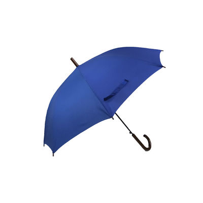 Curve Handle Printing Metal Ribs Promotional Straight Umbrella 23 Inch 8K Blue