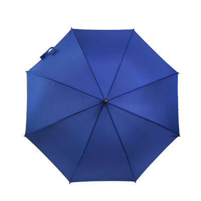Curve Handle Printing Metal Ribs Promotional Straight Umbrella 23 Inch 8K Blue