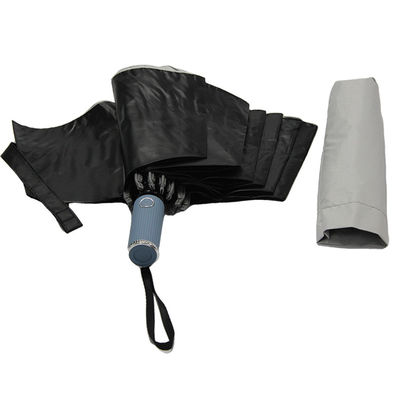 Black UV Coating Three Folding Umbrella Auto Open Close For Women