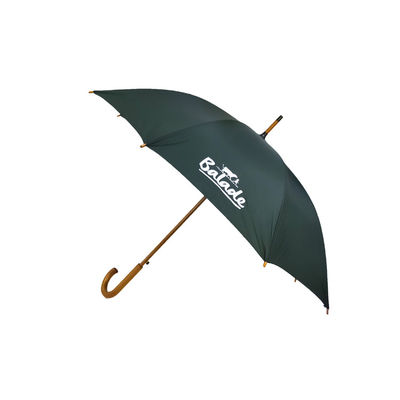 Wooden Shaft Custom Logo Printing Stick Straight Umbrellas Wood Curve Handle