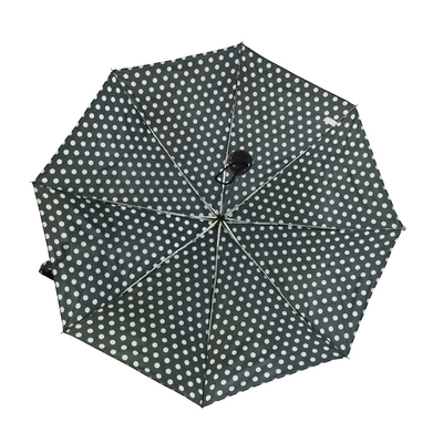 Manual Open 190T Polyester Windproof Folding Umbrella For Women