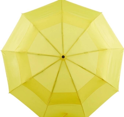 Foldable Fiberglass Ribs Pongee Compact Windproof Umbrella