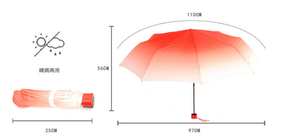 Customized Compact 3 Folding Mini Windproof Rain Umbrella