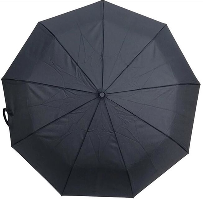 3 Folds 10 Ribs Windproof Fiberglass Frame Umbrella for Men