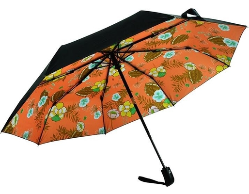 BV 3 Folding Full Color Printing Inside Pongee Automatic Compact Umbrella