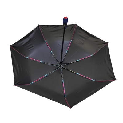 Auto Open Close Sun Block 3 Fold Umbrella With Black Coating