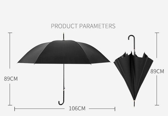 Diameter 105CM Pongee Long Rain Umbrella For Ladies