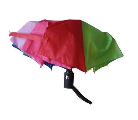 Foldable Rainbow Pongee Auto Open And Close Umbrella 21&quot;x8k