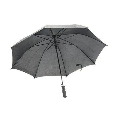 8mm Metal Shaft Pongee Stick Umbrella With Plastic Cover