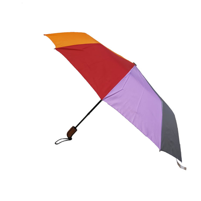 BSCI Rainbow Color Polyester 190T Compact Ladies Folding Umbrellas For Travel