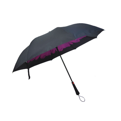 BSCI Polyester 190T Double Layer Inverted Umbrella With C Shaped Handle
