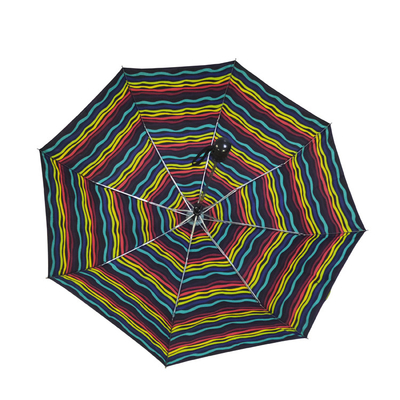 21in Rainbow Windproof 3 Folding Umbrella For Travel