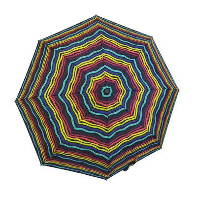 21in Rainbow Windproof 3 Folding Umbrella For Travel