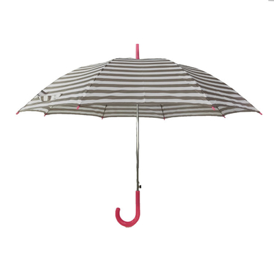 Windproof 23" Polyester 190T Straight Umbrella With Wooden Handle