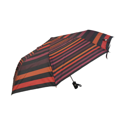 Auto Open Close Folding Pongee Windproof Stripe Umbrella