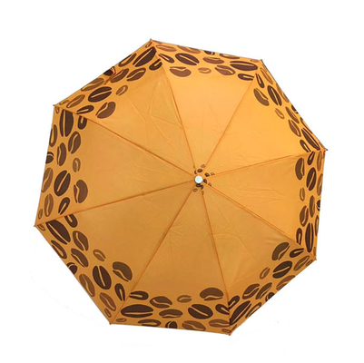 SGS Compact Portable Polyester 190T 3 Folding UV Umbrella With Custom Logo