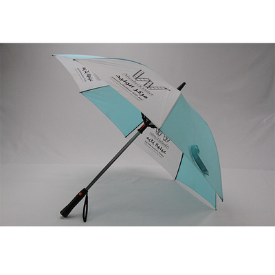 Pongee Fabric 8mm Metal Shafts Straight Umbrella With Fan