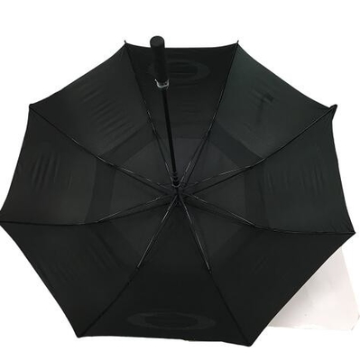 Pongee Manual Open Double Layer Golf Umbrella With Fiberglass Ribs