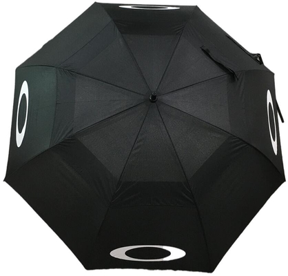 Pongee Manual Open Double Layer Golf Umbrella With Fiberglass Ribs