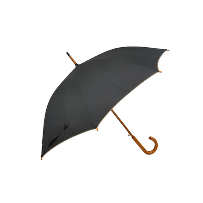 Auto Open Straight Wooden Handle Sunshade Umbrella With Heat Transfer Printing