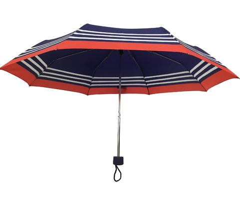 Ladies Manual Open Pongee Fabric Umbrella With Metal Frame