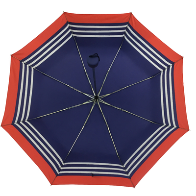 Ladies Manual Open Pongee Fabric Umbrella With Metal Frame