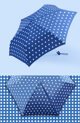 Polka Dot Printing 21inchx8K Pongee 190T Sun Protection Umbrella For women