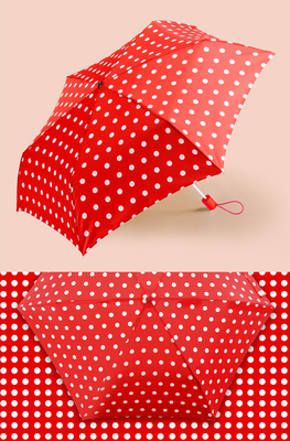 Polka Dot Printing 21inchx8K Pongee 190T Sun Protection Umbrella For women
