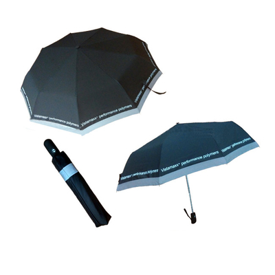 SGS Portable Pongee Auto Open Outdoor 3 Folding Rain Umbrella