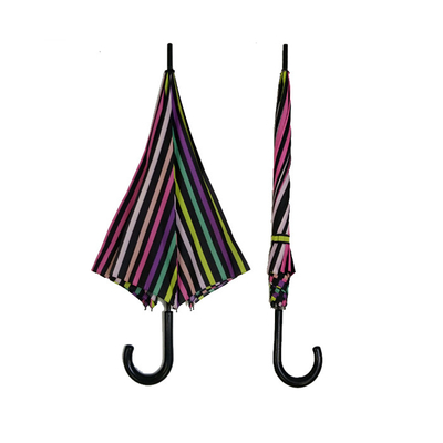 SGS Windproof Compact Straight Striped Umbrella For Travel