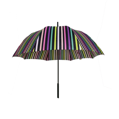 SGS Windproof Compact Straight Striped Umbrella For Travel