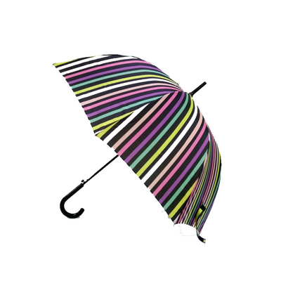 SGS Windproof Compact Straight Striped Umbrella For Travel