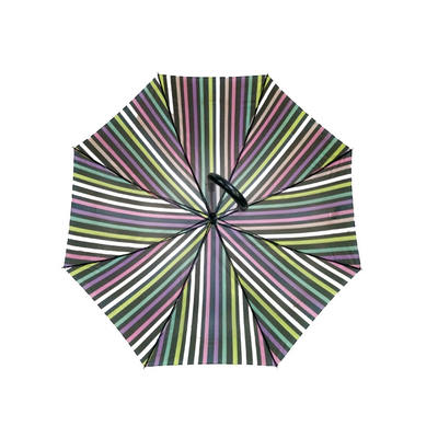 SGS Windproof Compact Straight Striped Umbrella For Travel