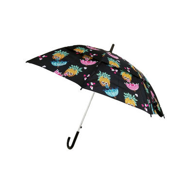 19 Inchx8k Pongee 190T Kids Folding Umbrella With Plastic J Handle