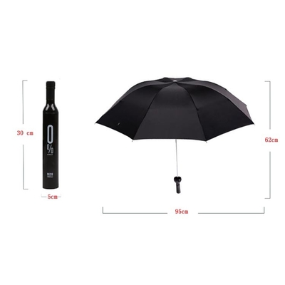 BV 190T Pongee Fabric UV Coating Wine Bottle Umbrellas With Case