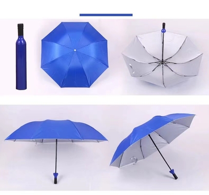 BV 190T Pongee Fabric UV Coating Wine Bottle Umbrellas With Case