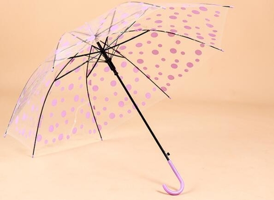Black Frame Clear 10C POE Umbrella With Full Panel Printing