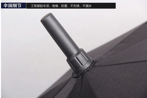 Straight Double Canopy Customized Golf Umbrella Semi Automatic Windproof Waterproof